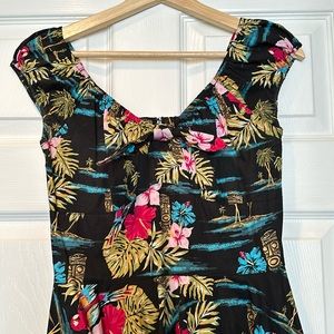 Hell Bunny tiki rockabilly pinup circle dress